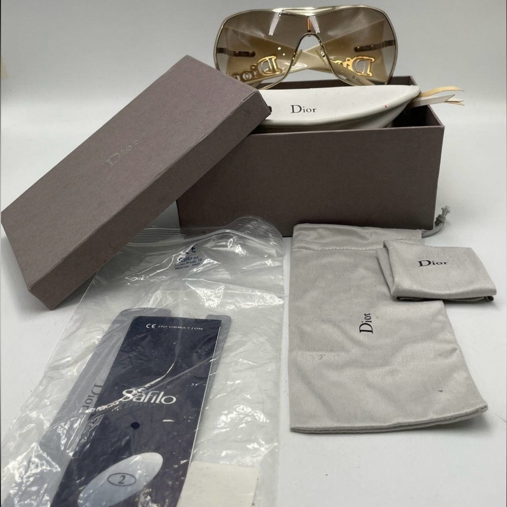 Christian Dior Gold/Ivory tone Sunglasses
